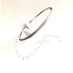 Sterling Silver & Cubic Channel Set Cubic Zirconia Bangle