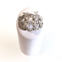 18k White Gold Open Link Diamond Ring