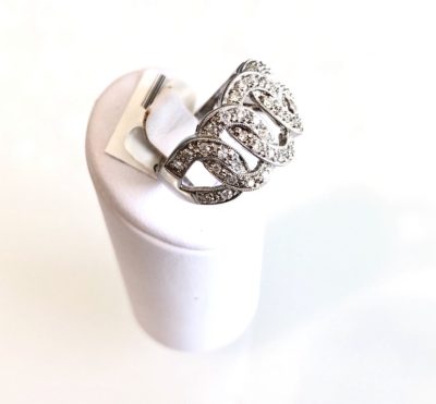 18k White Gold Open Link Diamond Ring - Image 2