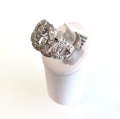 18k White Gold Open Link Diamond Ring - Image 3