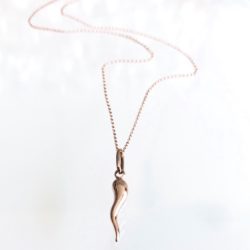 Rose Gold Dainty Italian Horn