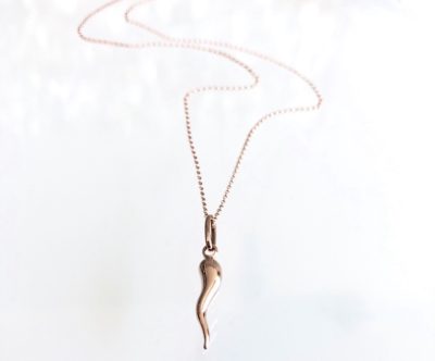 Rose Gold Dainty Italian Horn