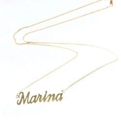 14k Gold Nameplate Necklace