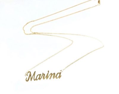 14k Gold Nameplate Necklace