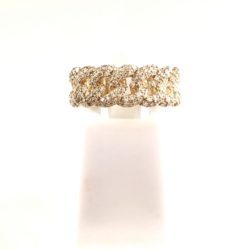 14k Gold Miami Link Diamond Micro Pavé Diamond Ring