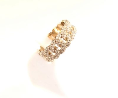 14k Gold Miami Link Diamond Micro Pavé Diamond Ring - Image 2