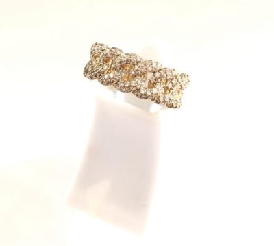 14k Gold Miami Link Diamond Micro Pavé Diamond Ring - Image 4