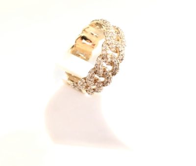 14k Gold Miami Link Diamond Micro Pavé Diamond Ring - Image 5