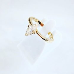 Custom 14k Gold Marquise Diamond Solitaire Engagement Ring