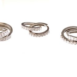 10k White Gold Diamond Huggies