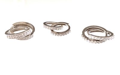 10k White Gold Diamond Huggies