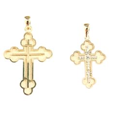 Custom 10k Gold Large Cross & Matching  Custom Small Cross with  Diamond Accents