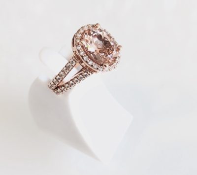 Custom 14k Rose Gold & Morganite Cocktail Ring - Image 2