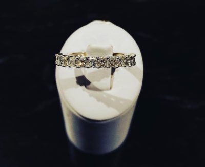 Custom 14k Gold Princess Cut Diamond Band
