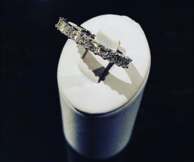 Custom 14k Gold Princess Cut Diamond Band - Image 2