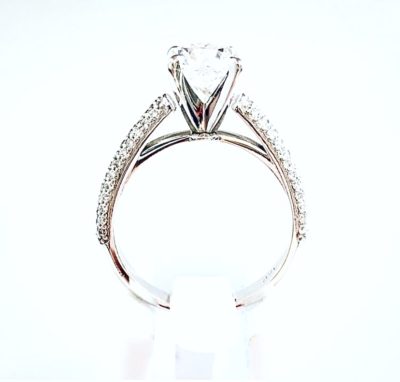 Custom 14k Gold Micro-Pavé Brilliant Round Diamond Engagement Ring - Image 2