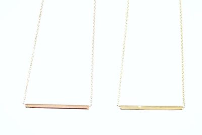 10k Gold Skinny Bar Necklace - Image 2