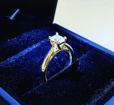 Custom 14k Radiant Cut Diamond Engagement Ring