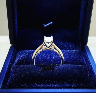Custom 14k Radiant Cut Diamond Engagement Ring - Image 3
