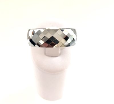 Detailed Chrome Tone 8mm Tungsten Men’s Band