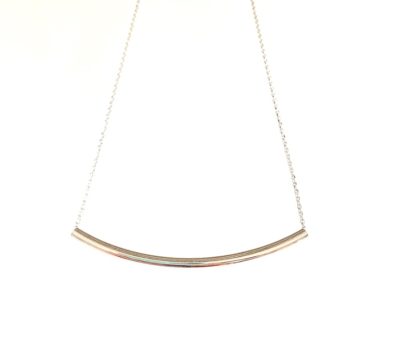 Sterling Silver Rounded Bar Necklace