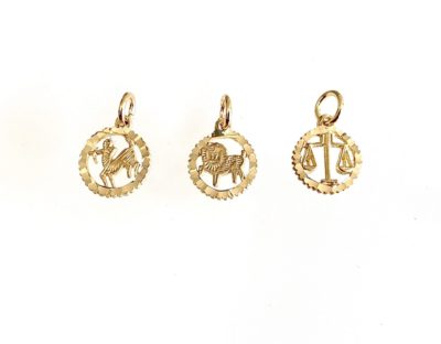 10k Gold Dainty Zodiac Signs Layering Pendants