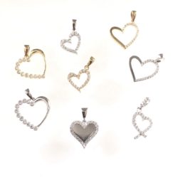 Various 10k Gold & Cubic Zirconia Heart Pendant
