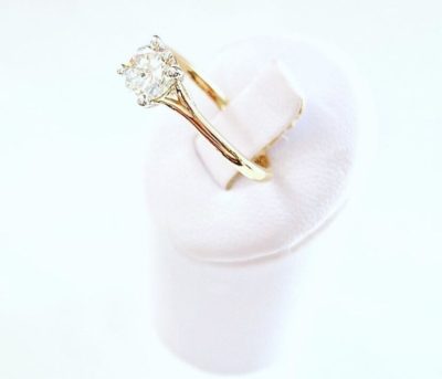 Custom 14k Round Brilliant Diamond Engagement Ring - Image 2