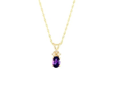 Oval Amethyst & Diamond Necklace