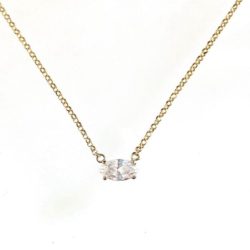 Custom 10k Two Tone Marquises Diamond Necklace