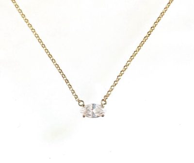 Custom 10k Two Tone Marquises Diamond Necklace