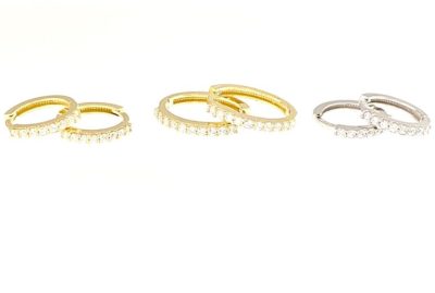 10k Gold & Cubic Huggies