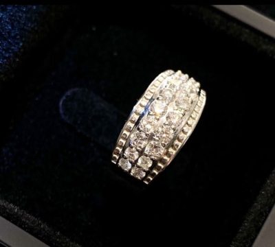 Custom 10k Diamond Detailed Cocktail Ring - Image 2