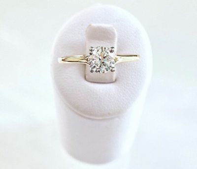 Custom 14k Round Brilliant Diamond Engagement Ring