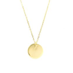 Sterling Silver Gold Plated Disc Necklace