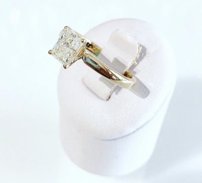 Custom 14k Yellow Gold Radiant Cut Solitaire Diamond Engagement - Image 5