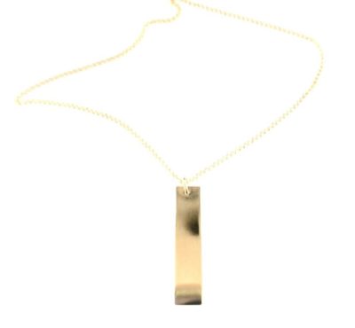 10k Bar Drop Necklace