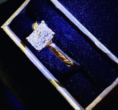 Custom 14k Yellow Gold Radiant Cut Solitaire Diamond Engagement - Image 6