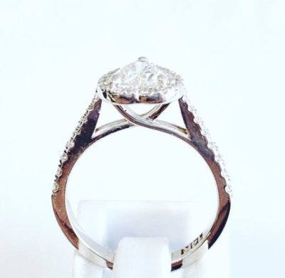 Custom 14k Diamond Heart Shaped Engagement Ring - Image 4
