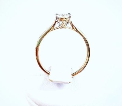 Custom 14k Round Brilliant Diamond Engagement Ring - Image 3