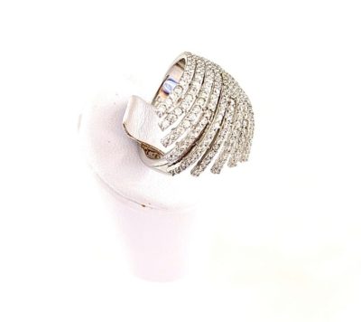 Sterling Silver & Cubic Zirconia Detailed Cocktail Ring - Image 3
