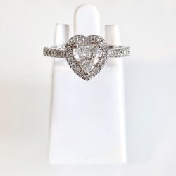 Custom 14k Diamond Heart Shaped Engagement Ring