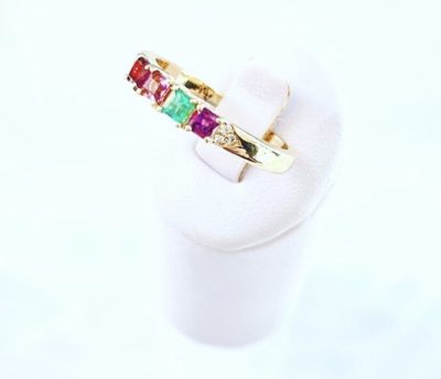 Custom 14k Family Ring with Diamond Detailing - Image 3