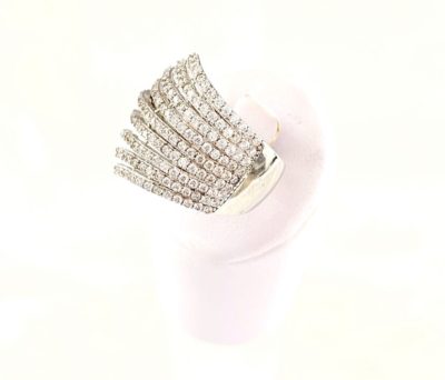 Sterling Silver & Cubic Zirconia Detailed Cocktail Ring - Image 2