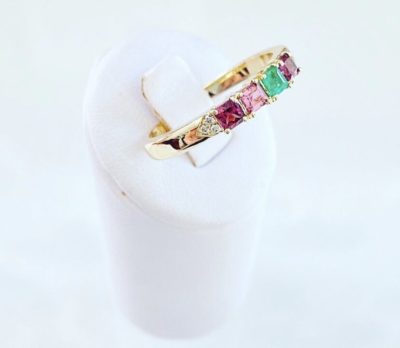 Custom 14k Family Ring with Diamond Detailing - Image 2