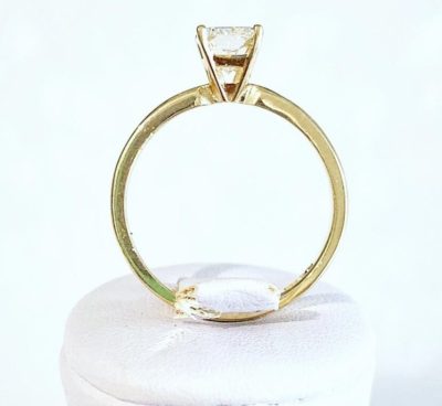 Custom 14k Yellow Gold Radiant Cut Solitaire Diamond Engagement - Image 4