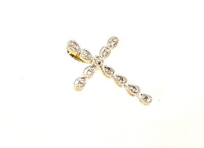 10k Two Toned Diamond Cross - Image 2