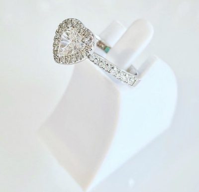 Custom 14k Diamond Heart Shaped Engagement Ring - Image 3
