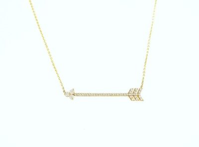 14k Gold & Diamond Arrow Necklace