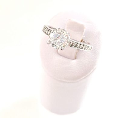 Custom 14k Round Brilliant Engagement Ring - Image 2
